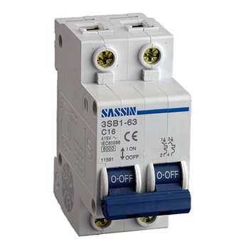Автоматический выключатель 2P 16A 3SB1-63 SASSIN - Электрика, НВА - Модульное оборудование - Автоматические выключатели - Магазин электрооборудования для дома ТурбоВольт